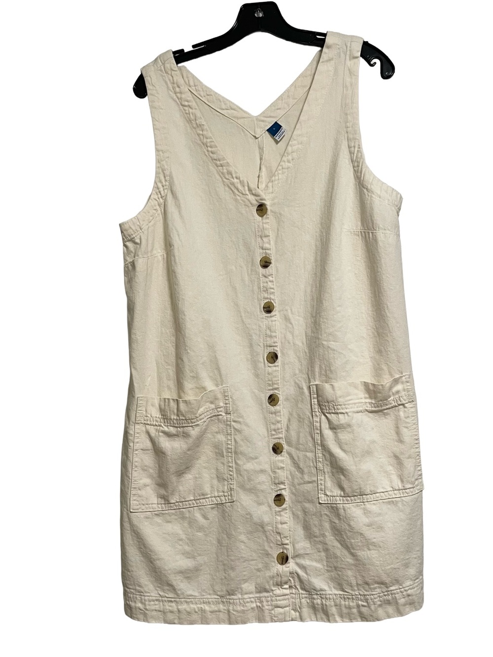 Old Navy Button-Front Cream Cotton Shift Dress